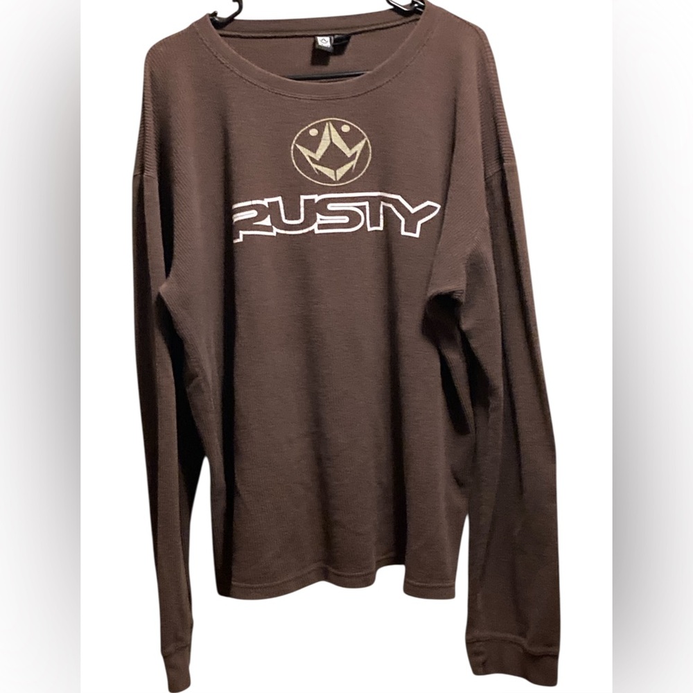 Vintage Brown Rusty Thermal Shirt XXL EUC